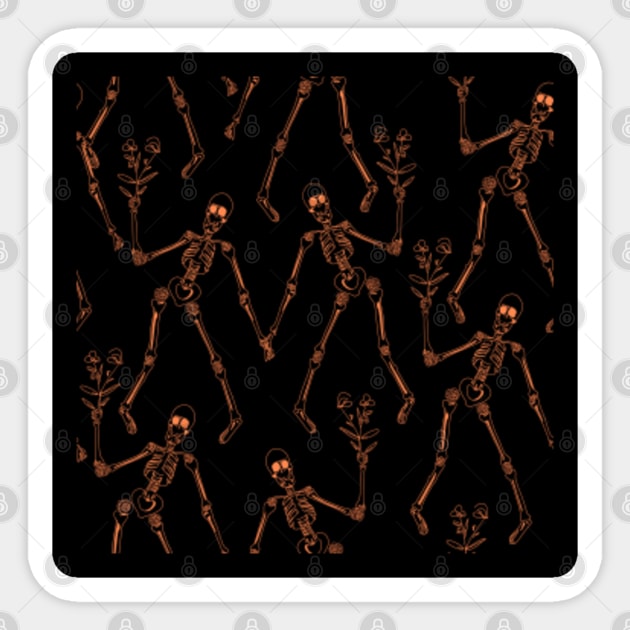 Black Dancing Skulls Tpween2022 Sticker TeePublic